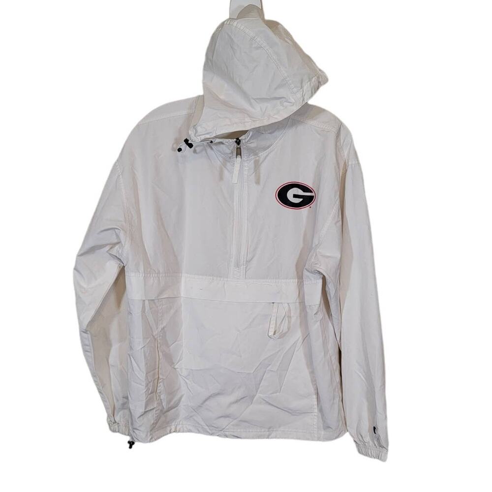 Champion Athleticwear Zip Up Jacket with Hood Windbreaker White Size Medium
